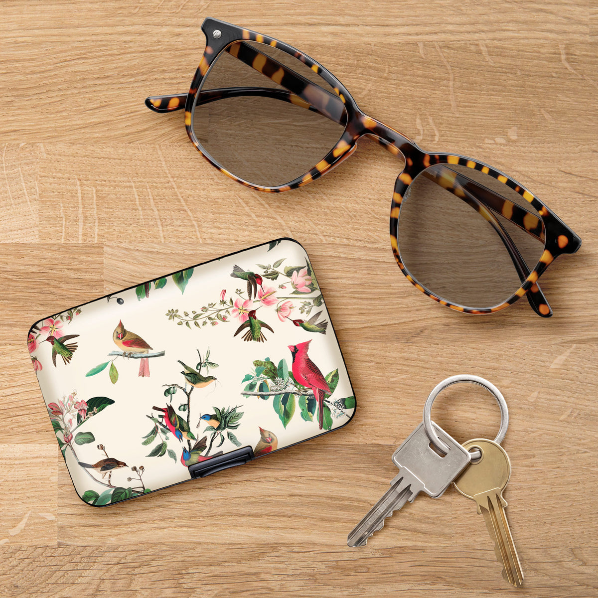 John James Audubon North American Wild Birds RFID Hard Travel Wallet