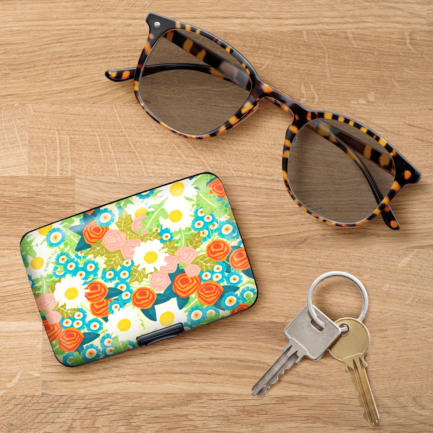 Mary Engelbreit Vintage Calico RFID Hard Travel Wallet