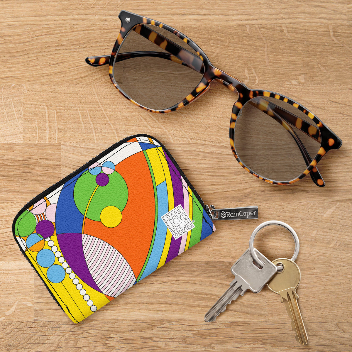 Frank Lloyd Wright March Balloons RFID Zipper Travel Wallet