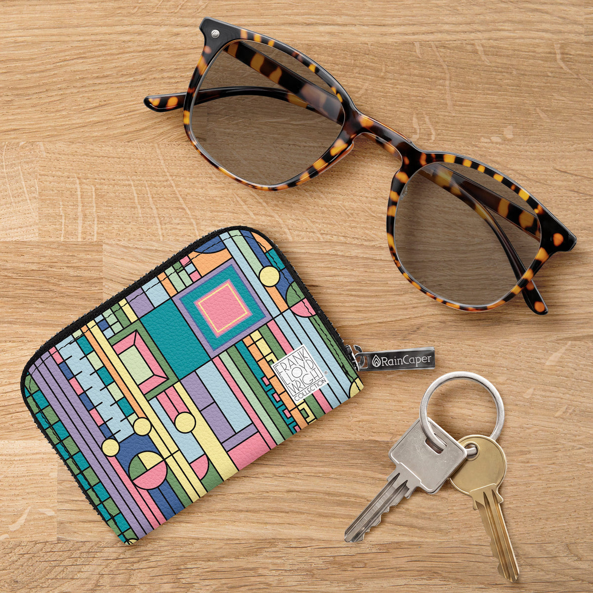 Frank Lloyd Wright Saguaro Forms RFID Zipper Travel Wallet