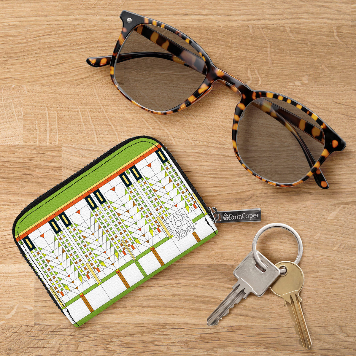 Frank Lloyd Wright Tree of Life RFID Zipper Travel Wallet