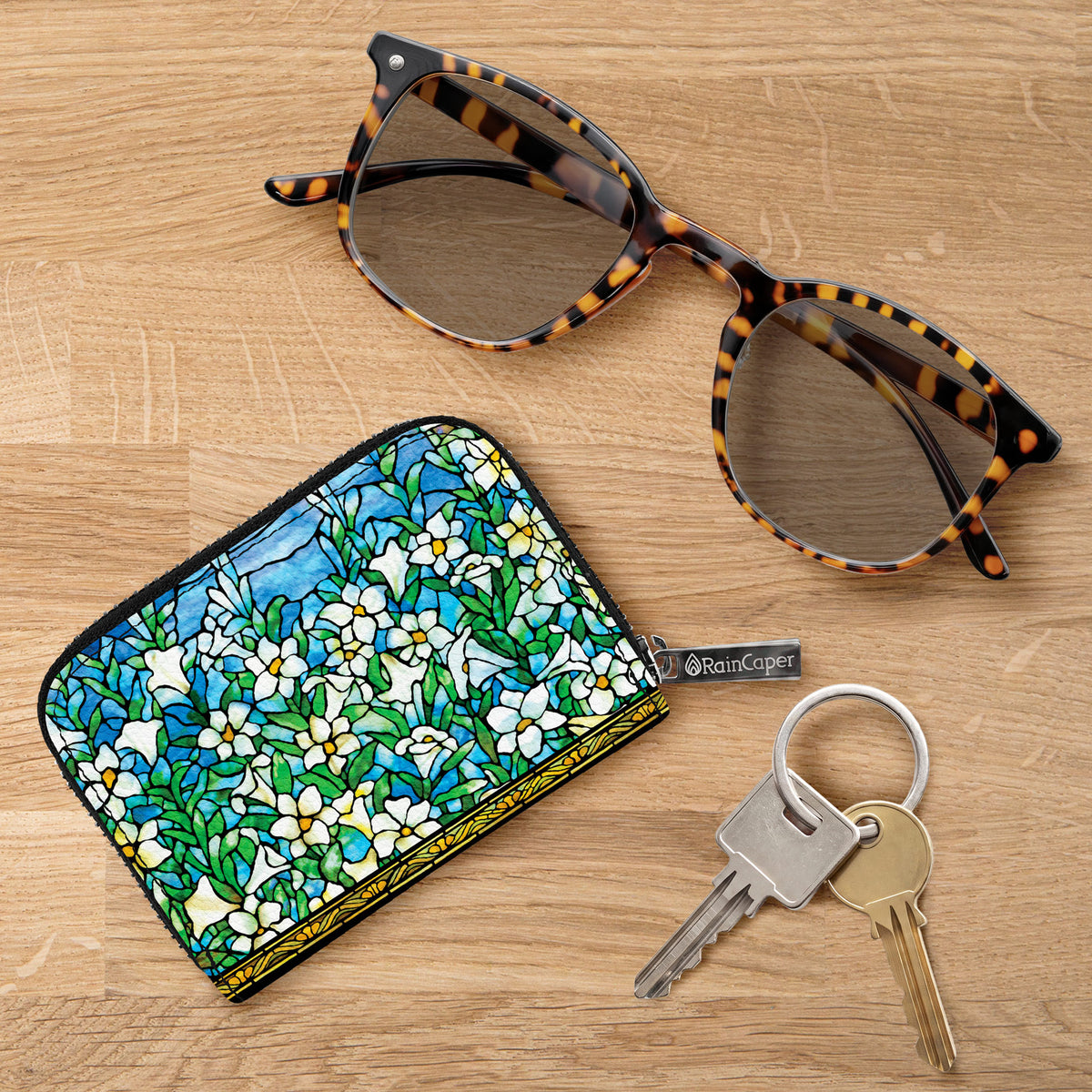 Tiffany Field of Lilies RFID Zipper Travel Wallet