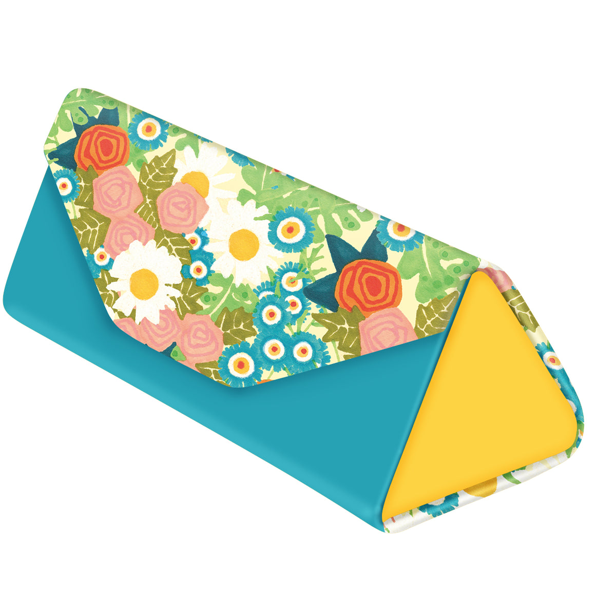 Mary Engelbreit Vintage Calico Folding Glasses Case - Magnetic Closure with Microfiber Cloth