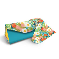 Mary Engelbreit Vintage Calico Folding Glasses Case - Magnetic Closure with Microfiber Cloth