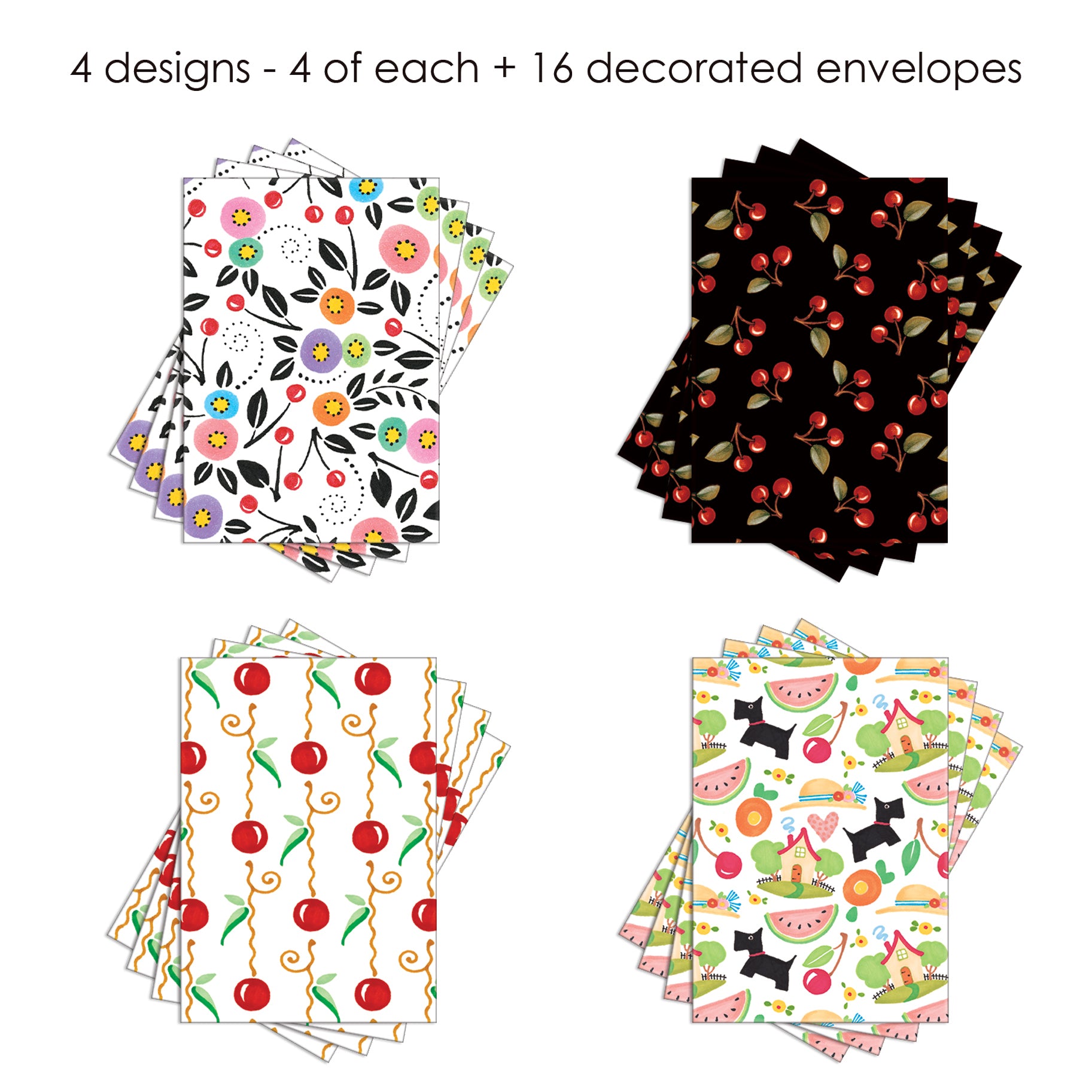 Mary Engelbreit Cherry Favorites Note Cards - Set of 16