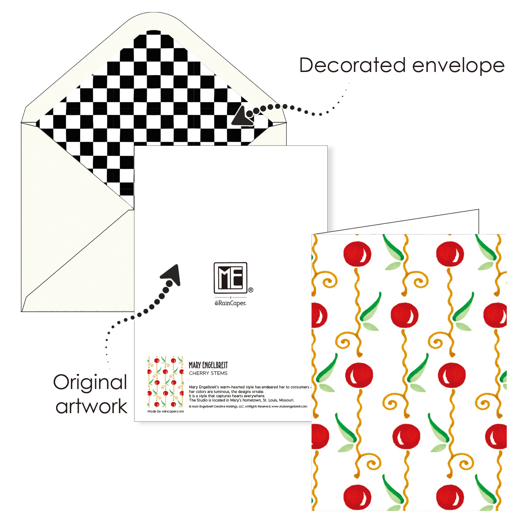 Mary Engelbreit Cherry Favorites Note Cards - Set of 16