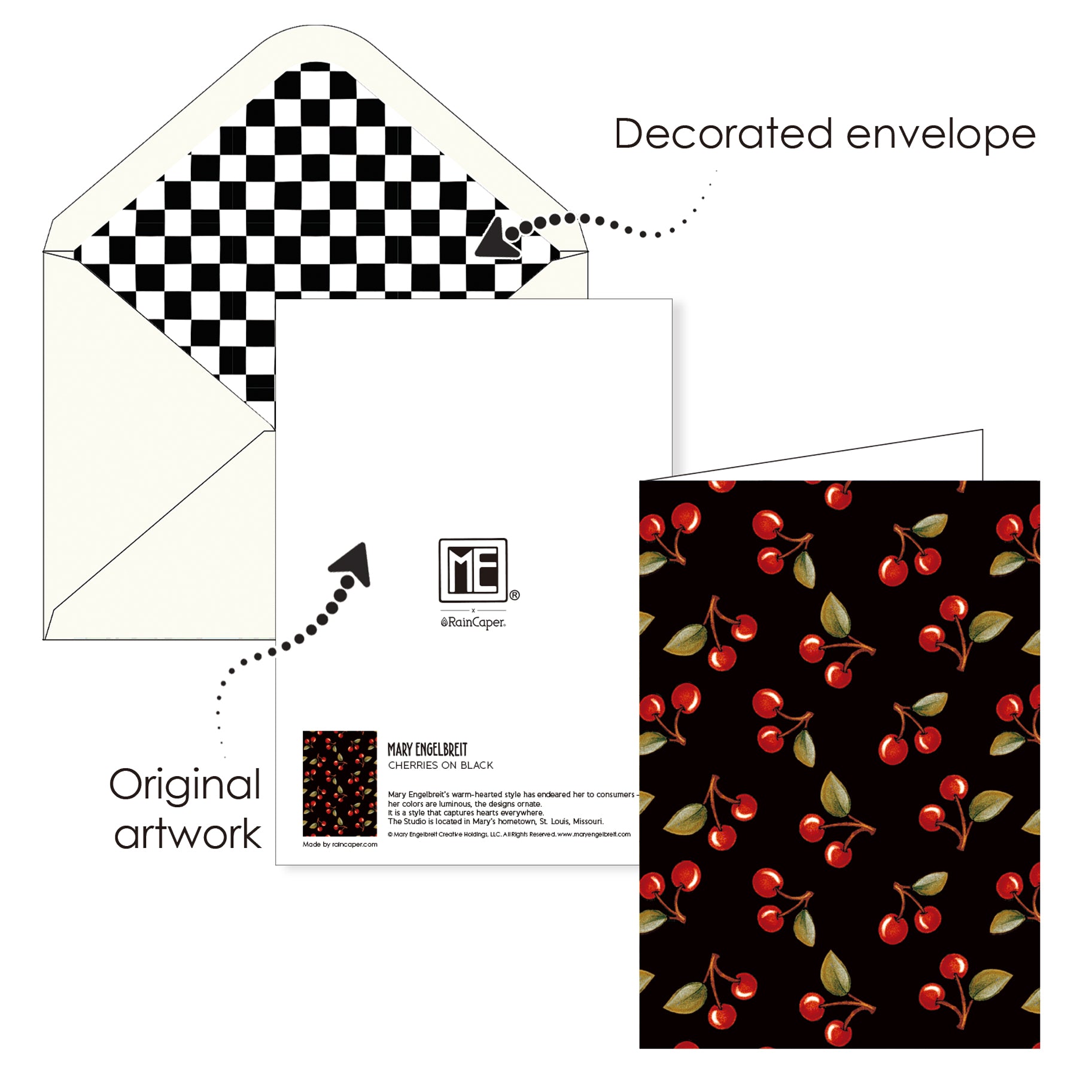 Mary Engelbreit Cherry Favorites Note Cards - Set of 16