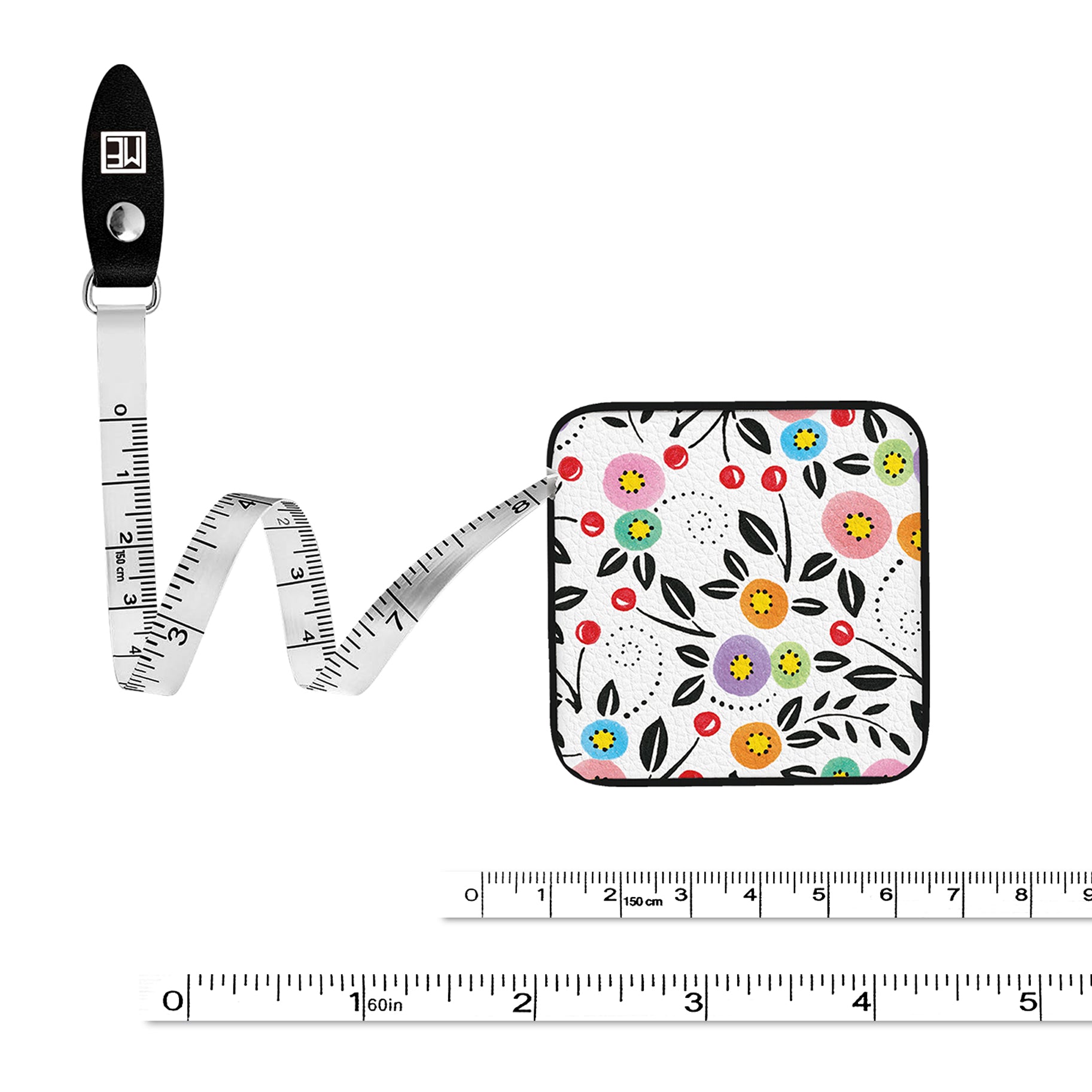 Mary Engelbreit Modern Cherry Toss Compact Retractable Tape Measure - Dual-Sided, 60"/150cm