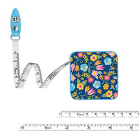 Mary Engelbreit Tropical Flower Toss Compact Retractable Tape Measure - Dual-Sided, 60"/150cm