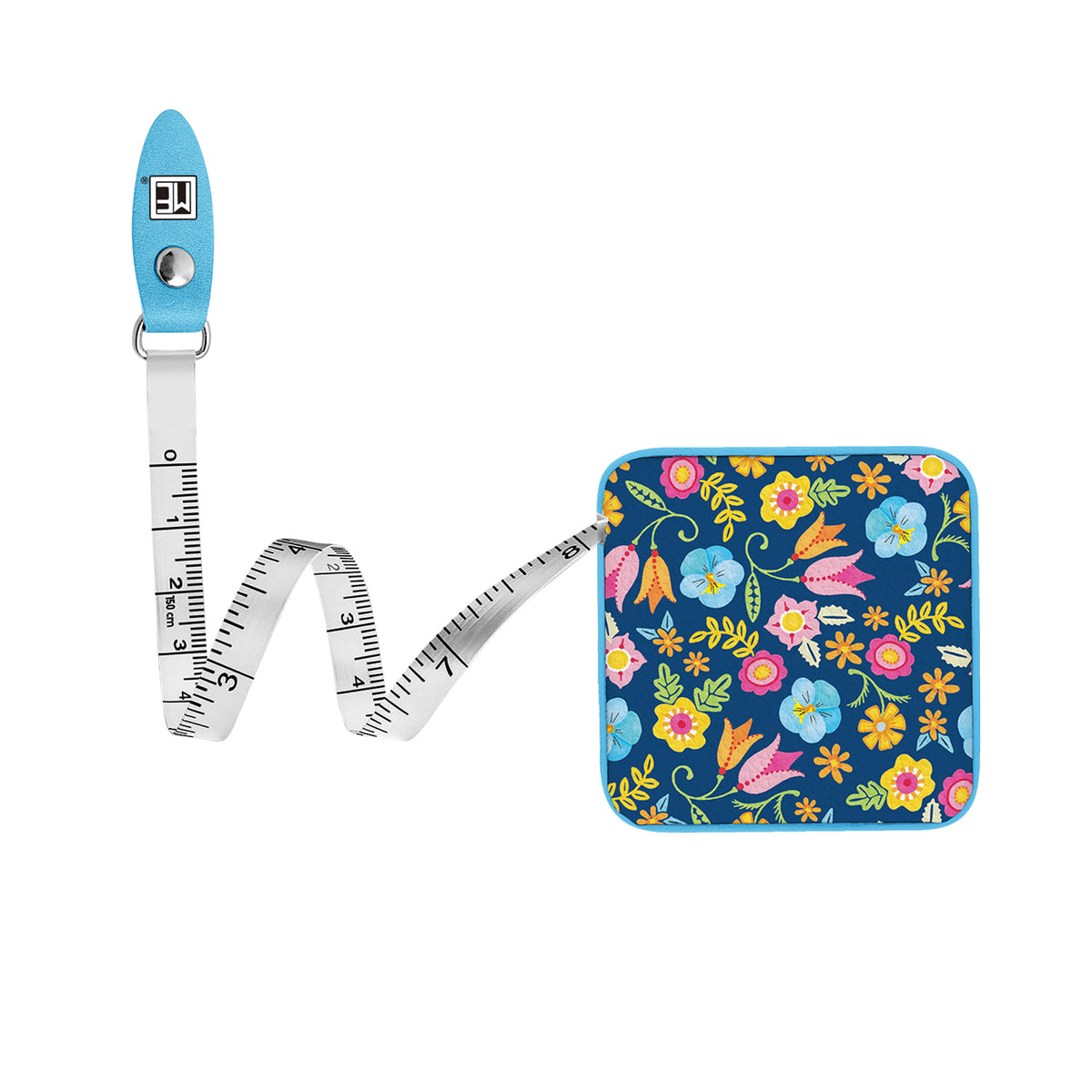 Mary Engelbreit Tropical Flower Toss Compact Retractable Tape Measure - Dual-Sided, 60"/150cm