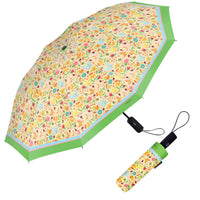 Mary Engelbreit Simple Spring Toss Folding Travel Umbrella - Compact, One-Touch Open & Close
