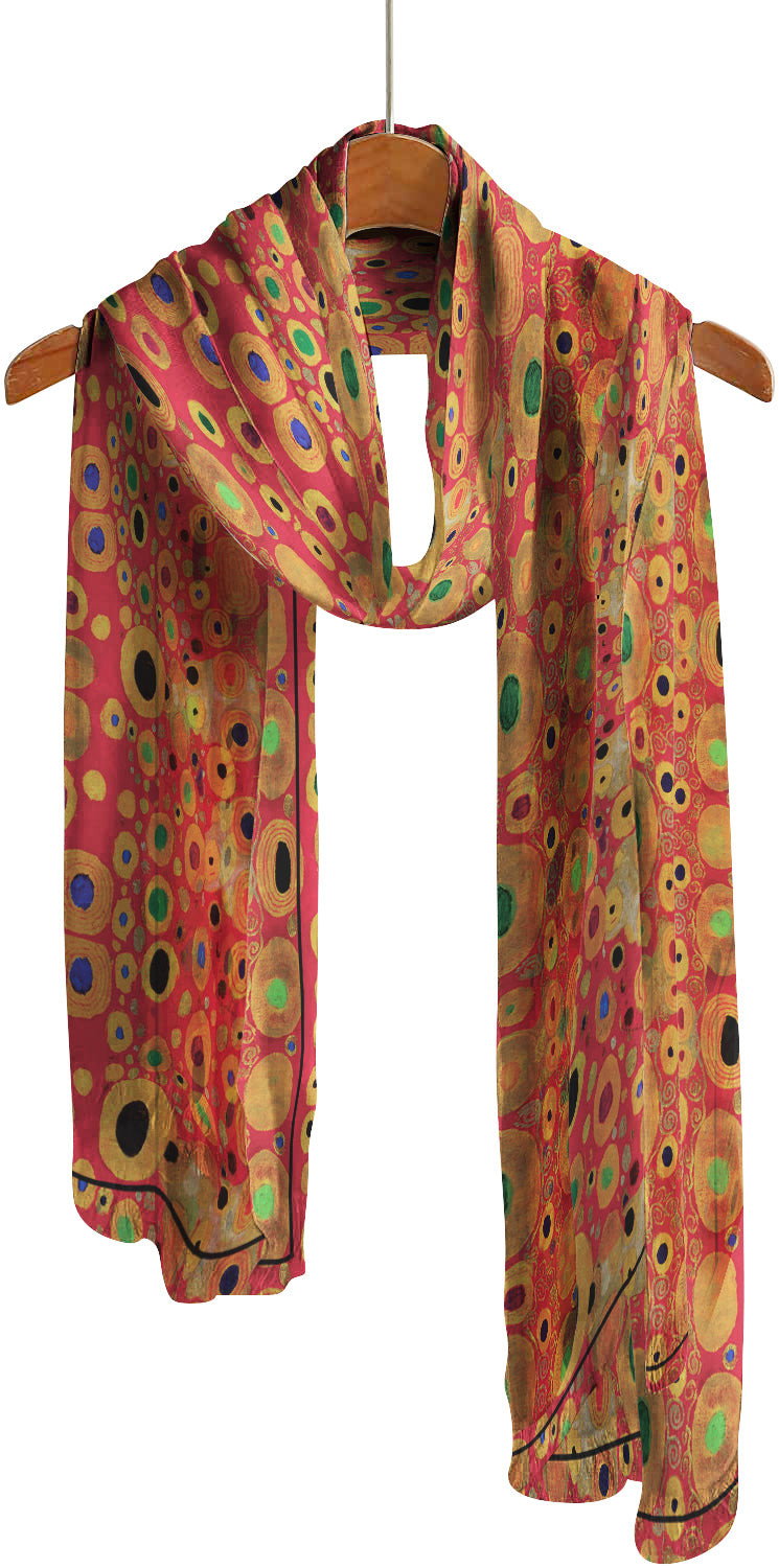 Klimt Hope II Silky-soft Polyester Sheer Long Scarf Feels like Silk