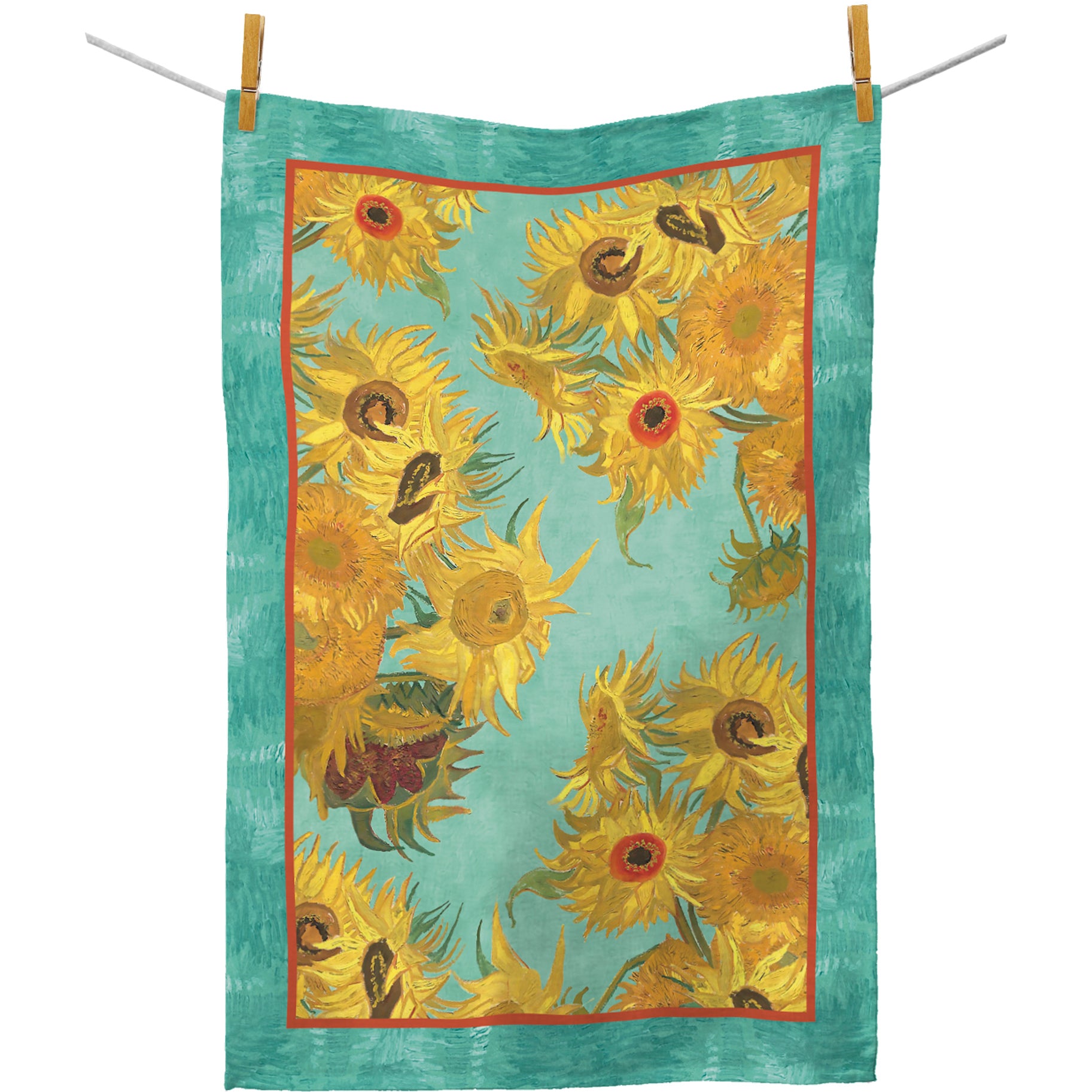 van Gogh Sunflowers Cotton Tea Towel
