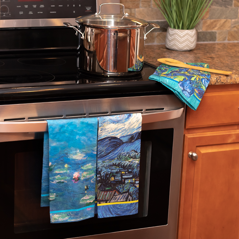Kitchen Tea Towels Monet and van Gogh