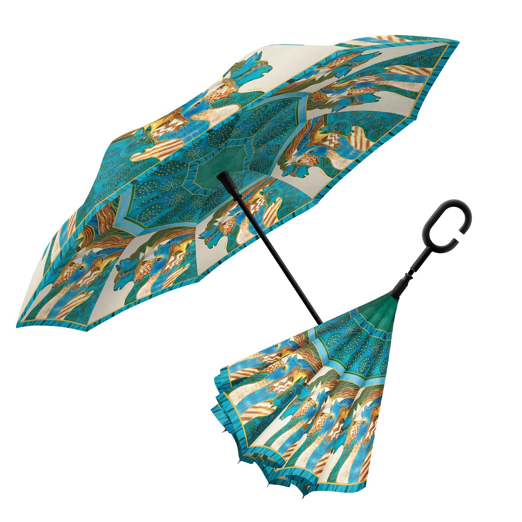 Laurel Burch Sky Mares Reverse Umbrella
