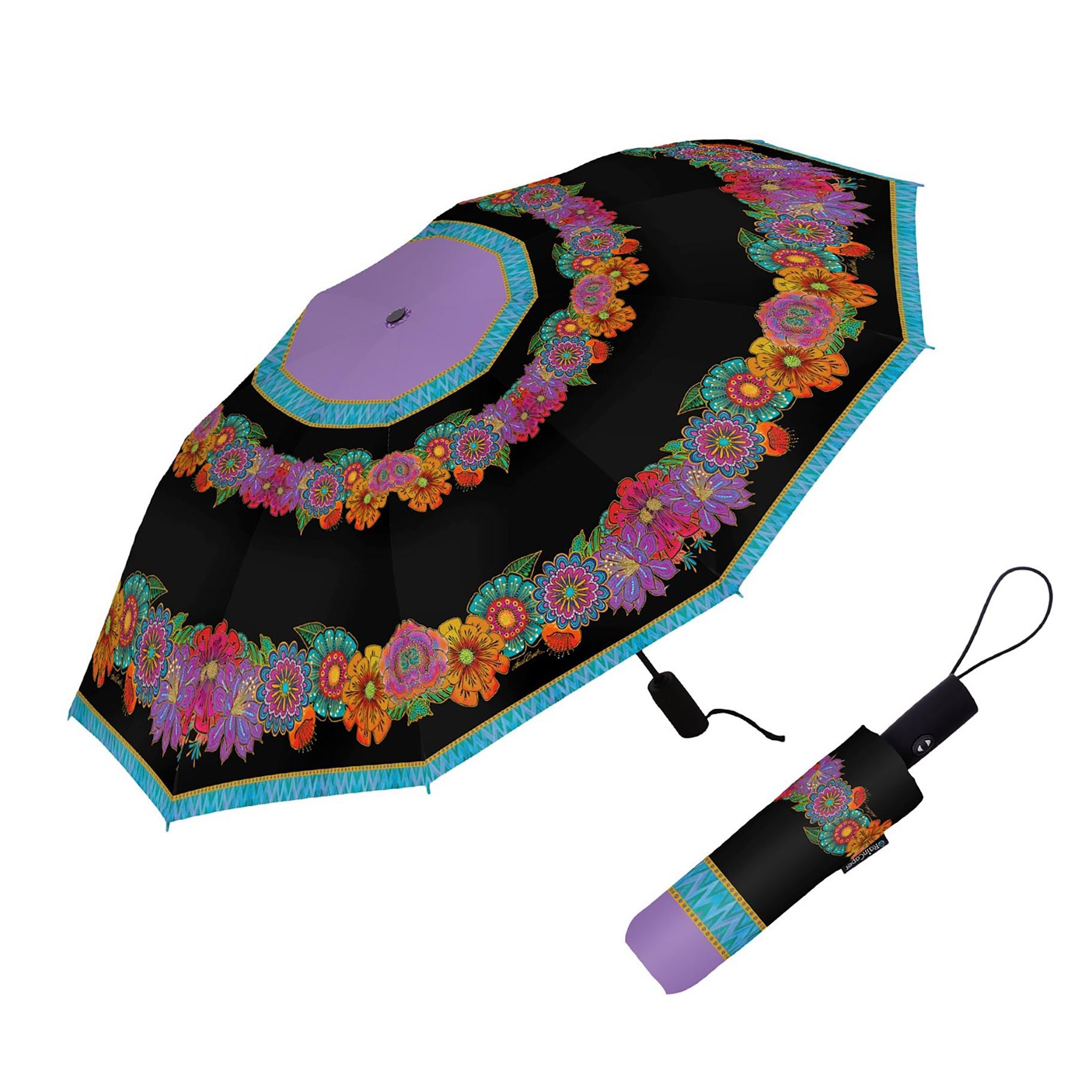 Laurel Burch Blooms Folding Travel Umbrella