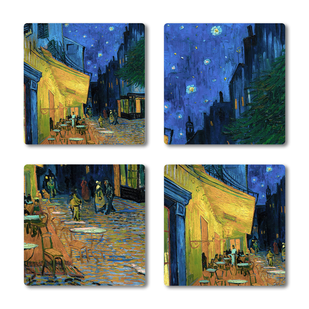 van Gogh Cafe Terrace at Night Ceramic Coaster Set