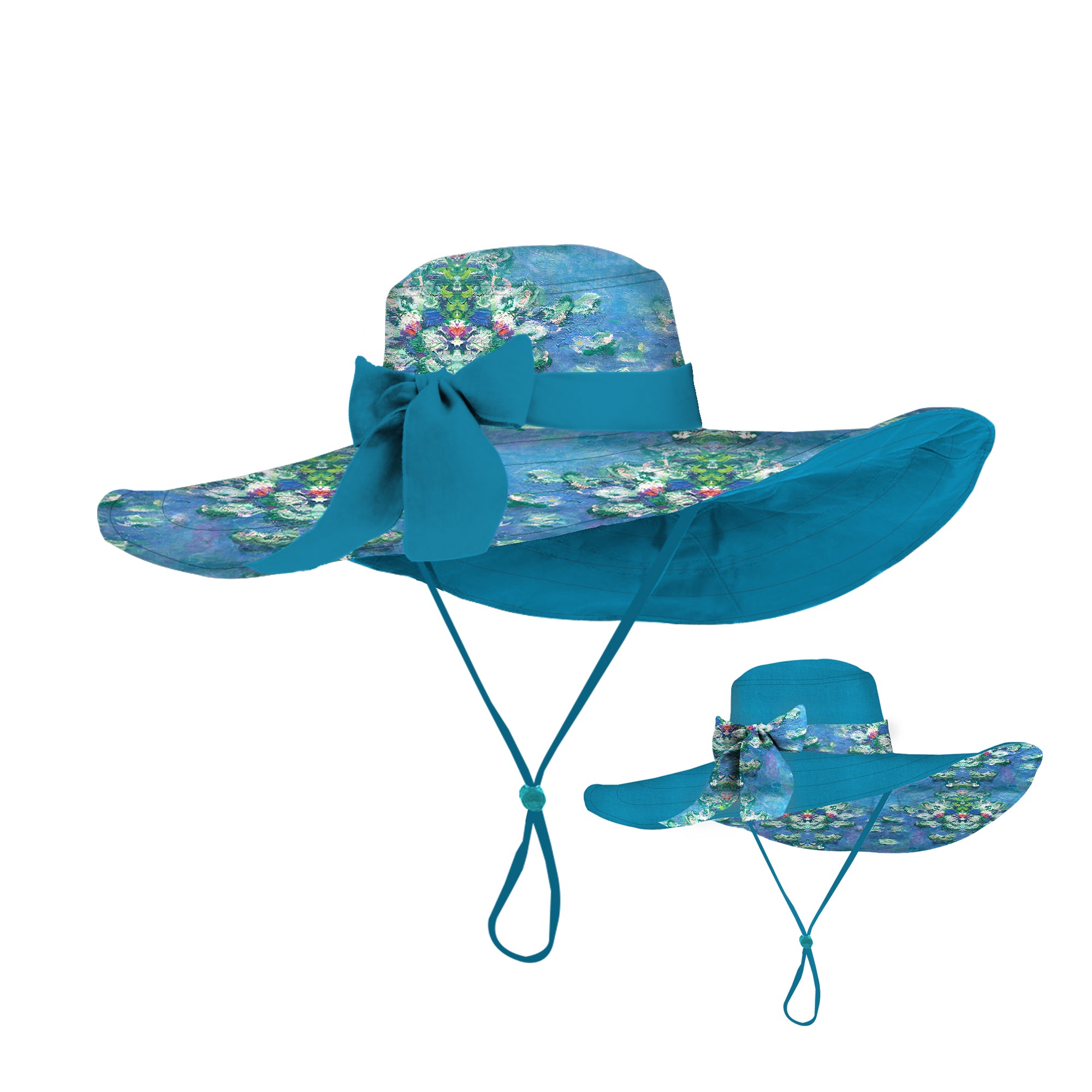 Monet Water Lilies Floppy Brim Reversible Sun & Rain Hat