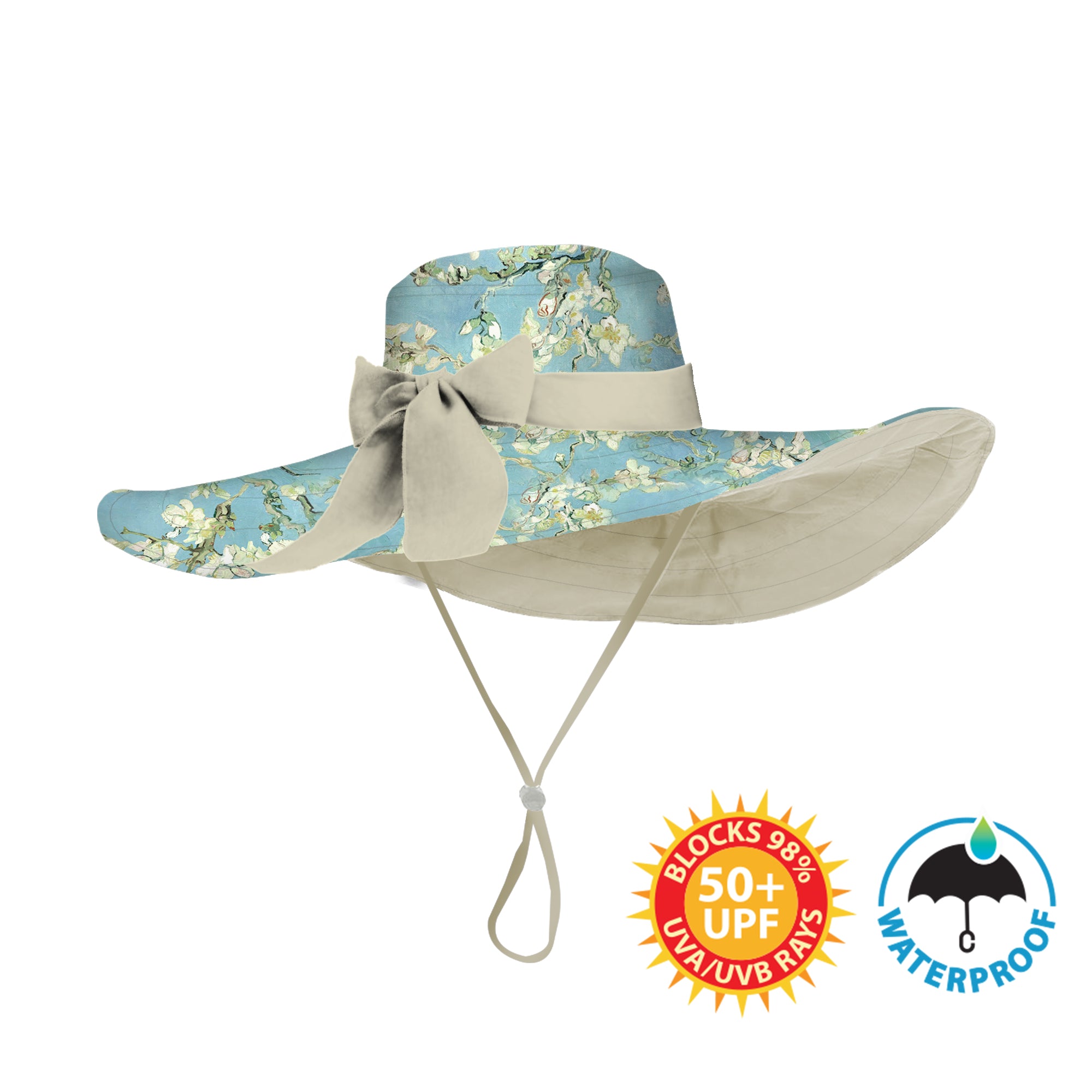 van Gogh Almond Blossom Floppy Brim Reversible Sun & Rain Hat