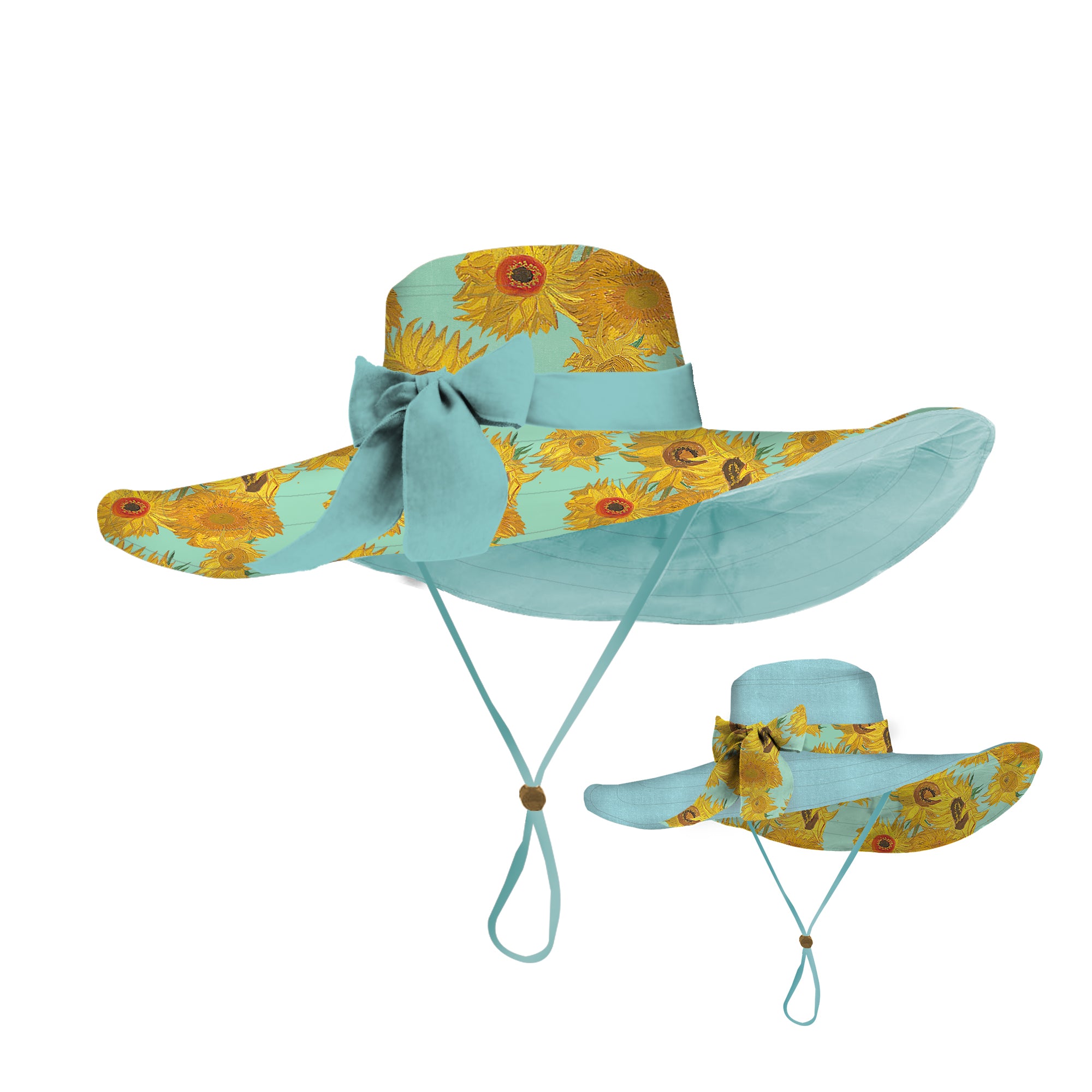 van Gogh Sunflowers Floppy Brim Reversible Sun & Rain Hat