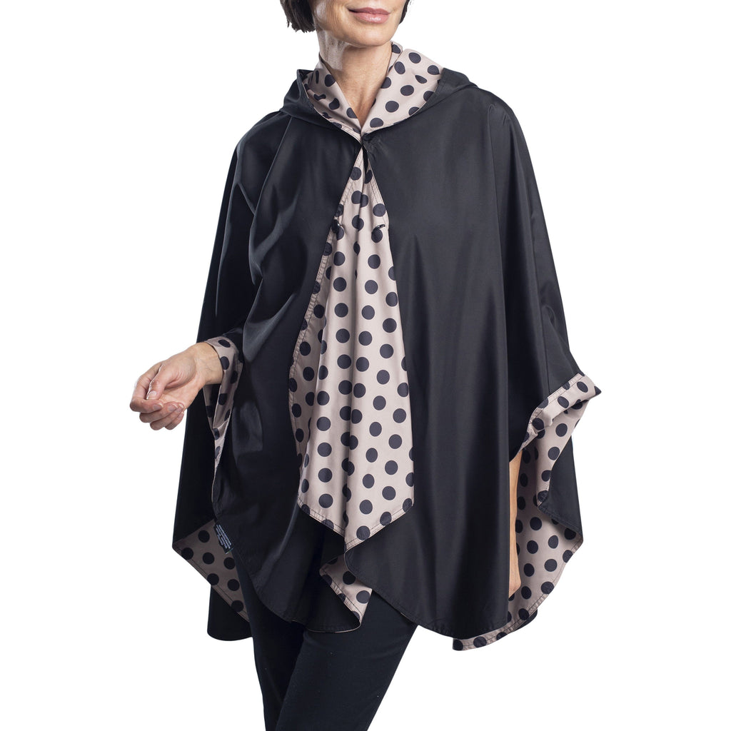 Polka dot rain top poncho