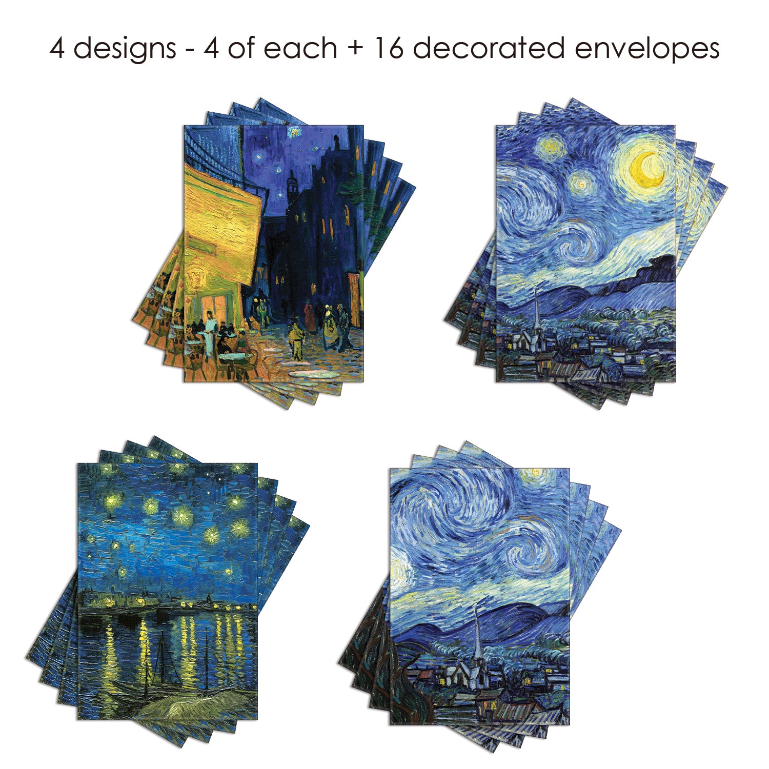 Note Cards - van Gogh At Night - Box of 16 Cards & Envelopes