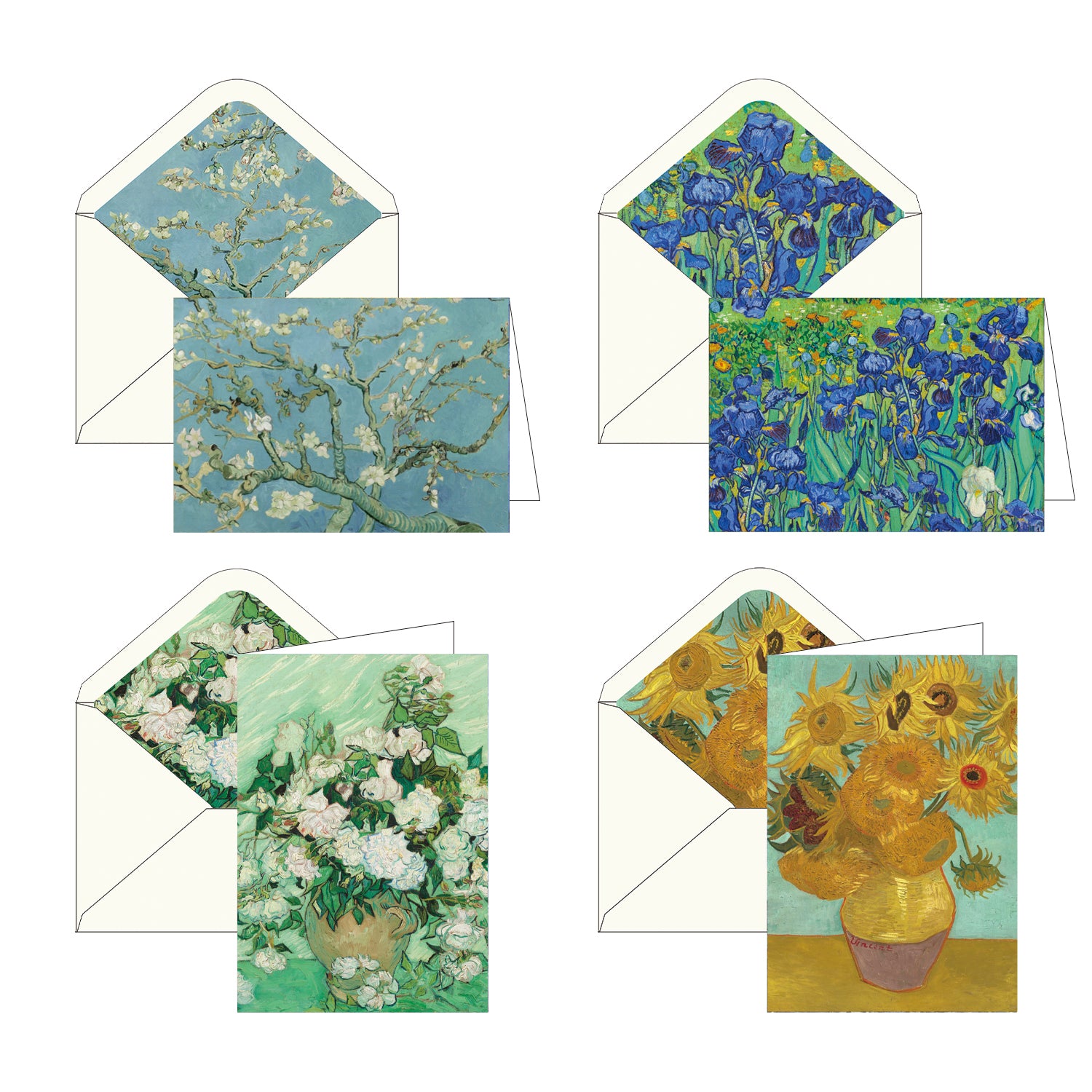 Note Cards - van Gogh Flowers - Box of 16 Cards & Envelopes