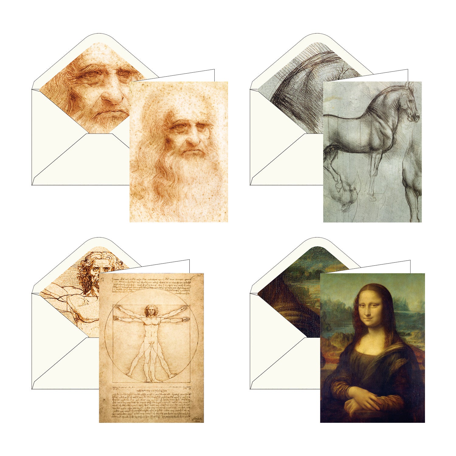 Note Cards - da Vinci Favorites - Box of 16 Cards & Envelopes