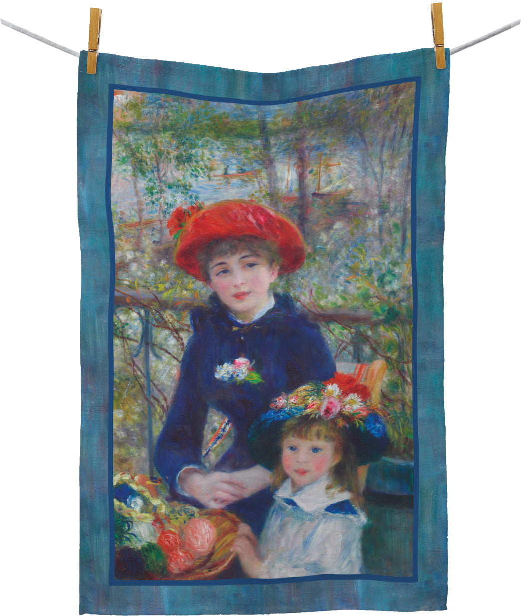 Renoir Two Sisters on the Terrace Cotton Tea Towel