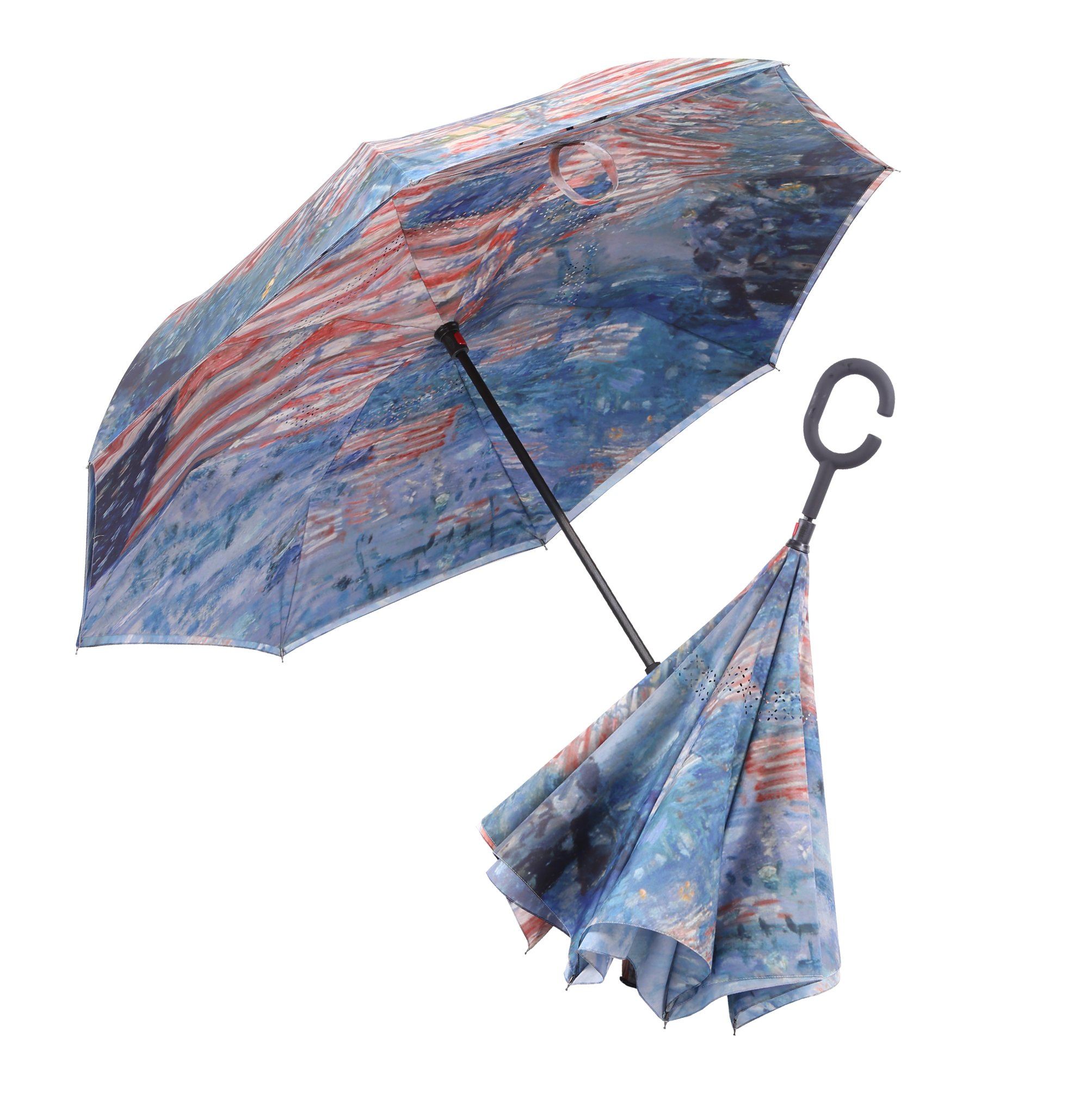 M*N様 House on the hill Dress Umbrella 10 Hassam Avenue in the Rain Reverse Inverted Umbrella – Hands-Free