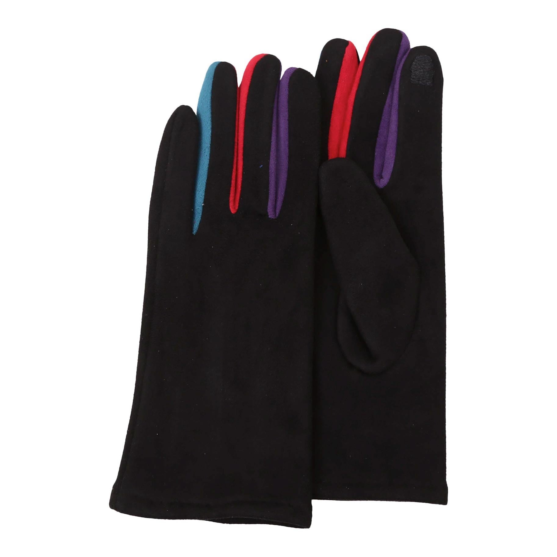 Black Multicolor Texting Gloves