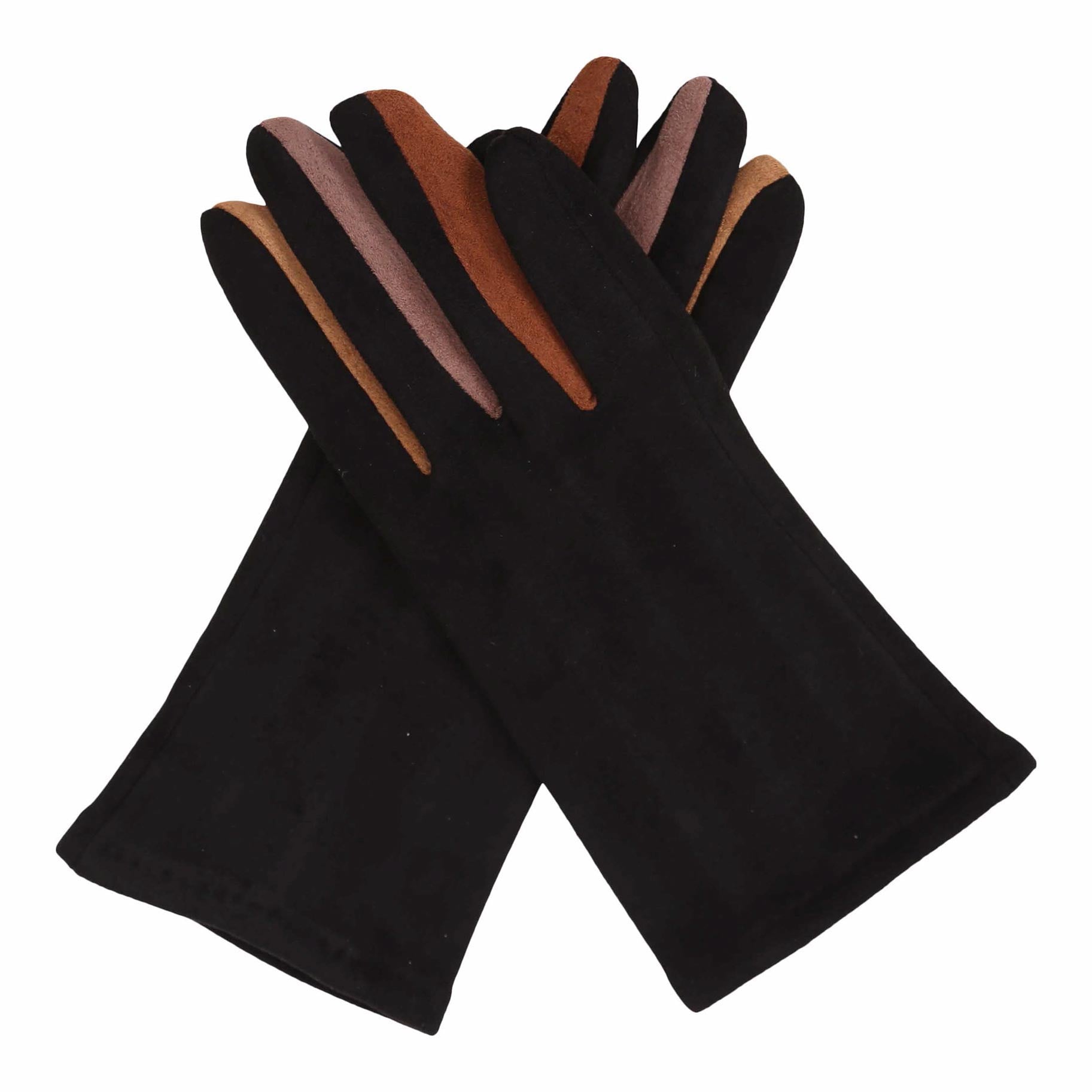 Black Tan Texting Gloves