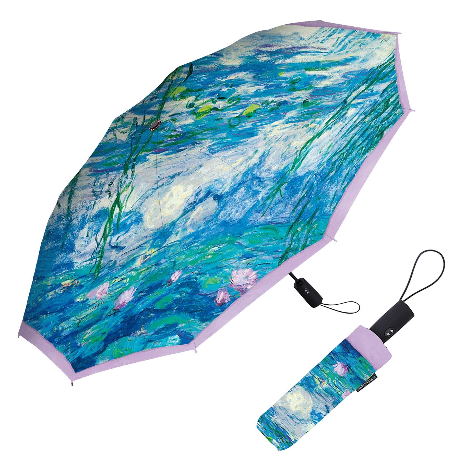 Monet Blue Pond Travel Umbrella