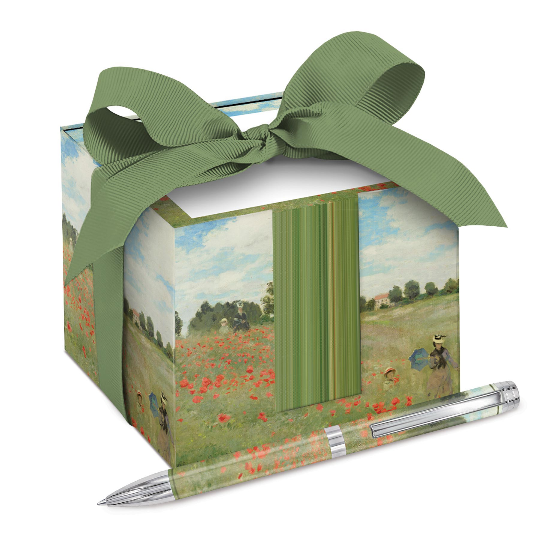 Monet Poppy Field Note Cube