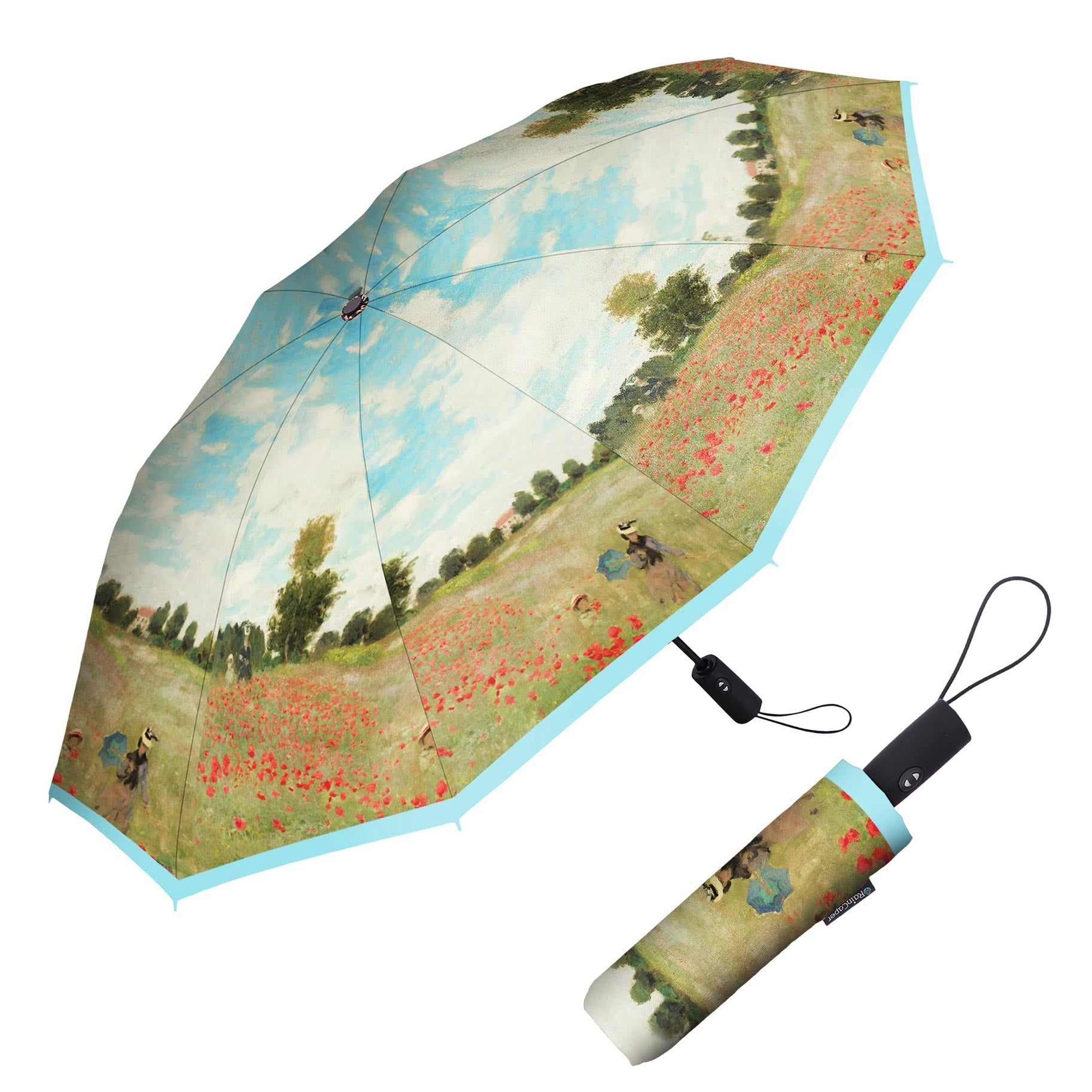 Monet Poppy Field Travel Umbrella