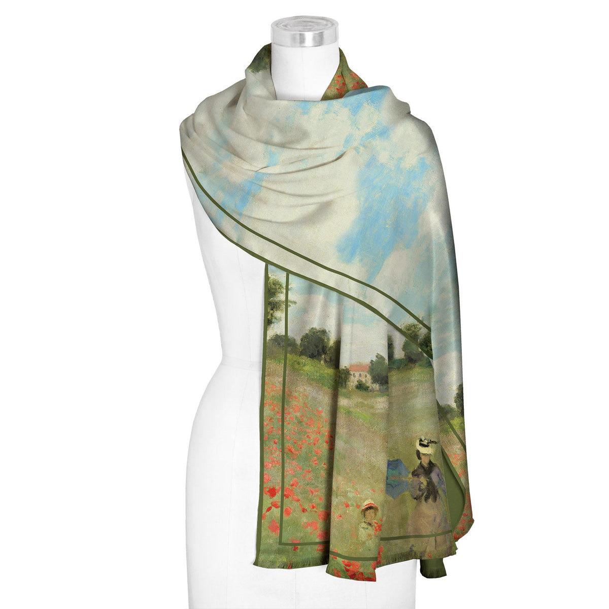 Monet Poppy Field Womens Art Shawl