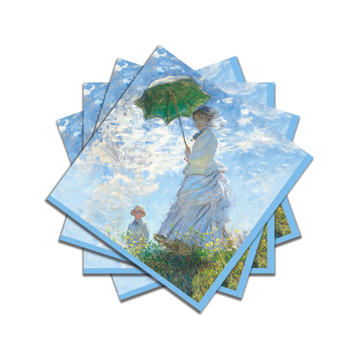 Monet Woman Parasol Decoupage Beverage Napkins