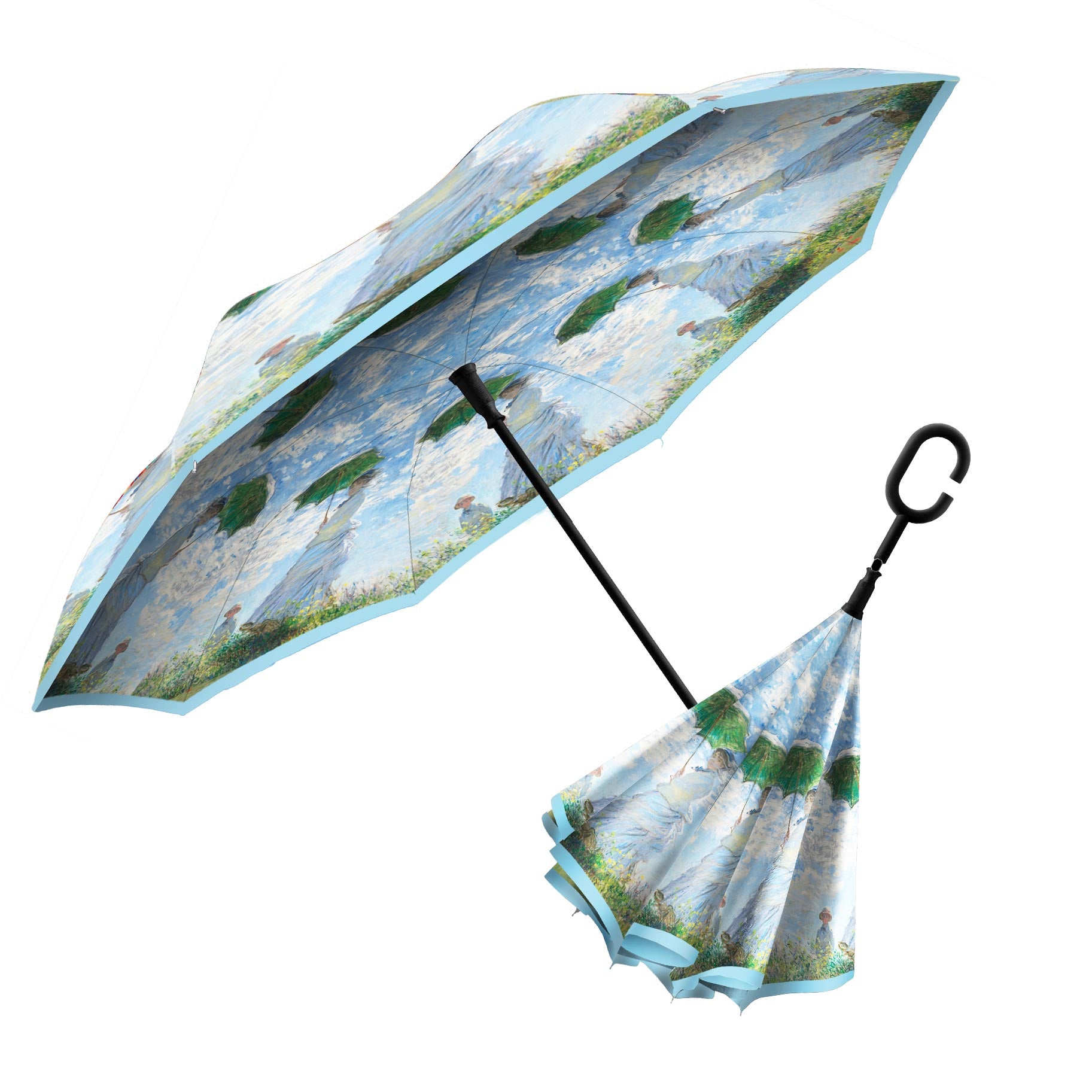 Monet Woman Parasol Reverse Umbrella