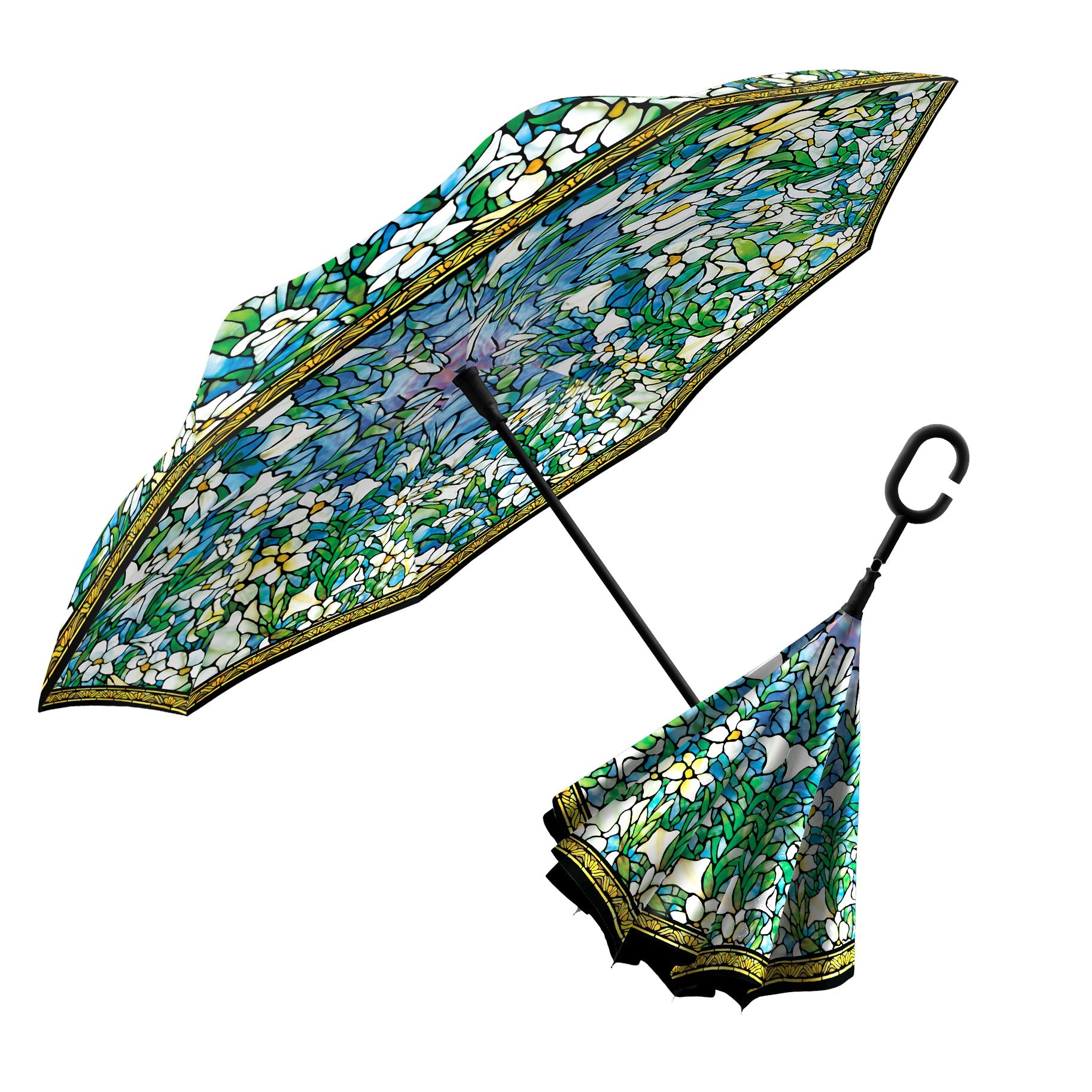 Tiffany Field of Lilies Auto Umbrella