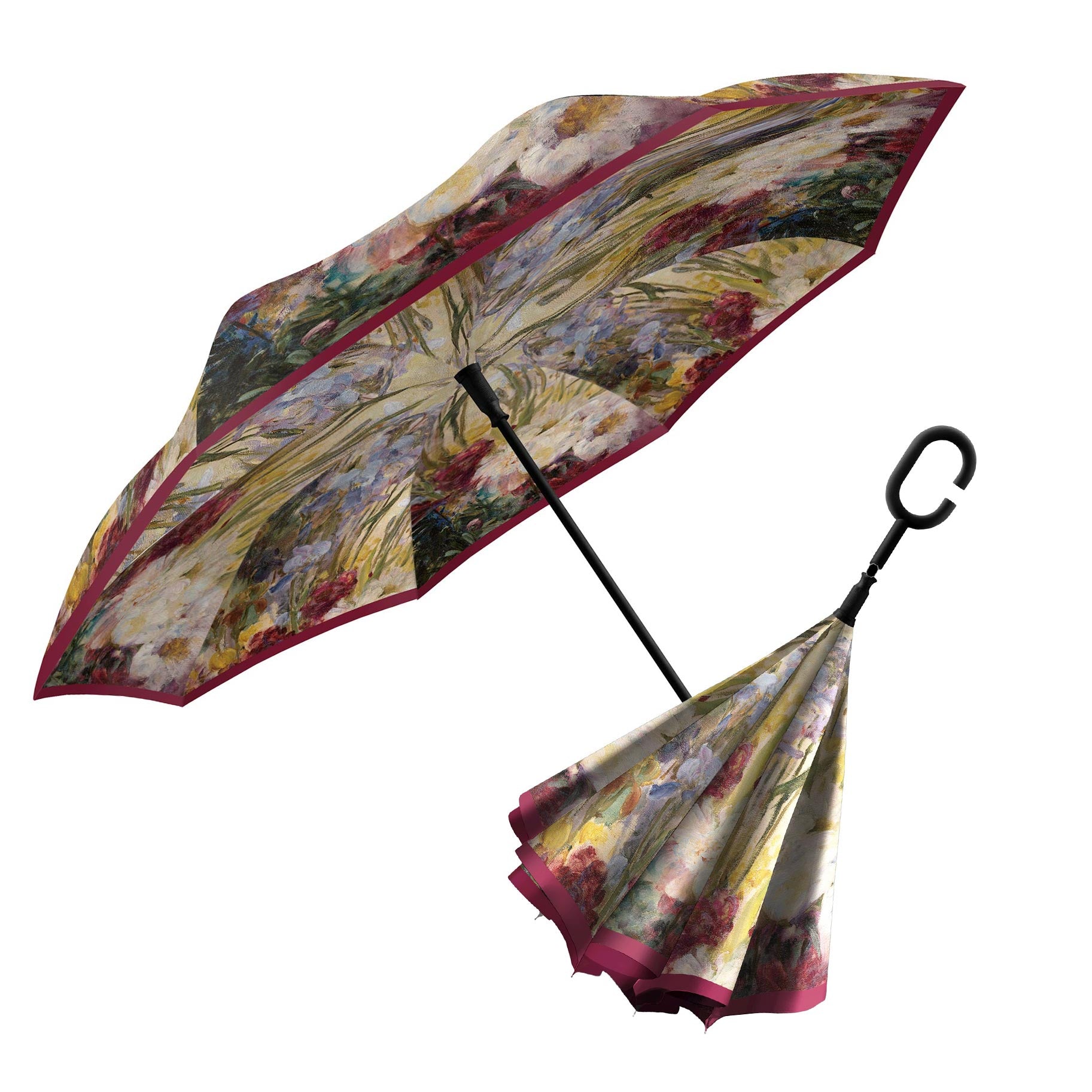 Tiffany Peonies Iris Reverse Umbrella